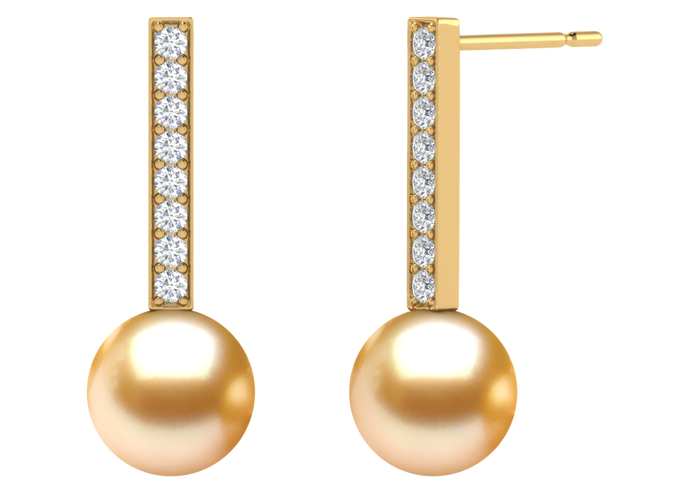 Golden South Sea Pearl Demi Earring