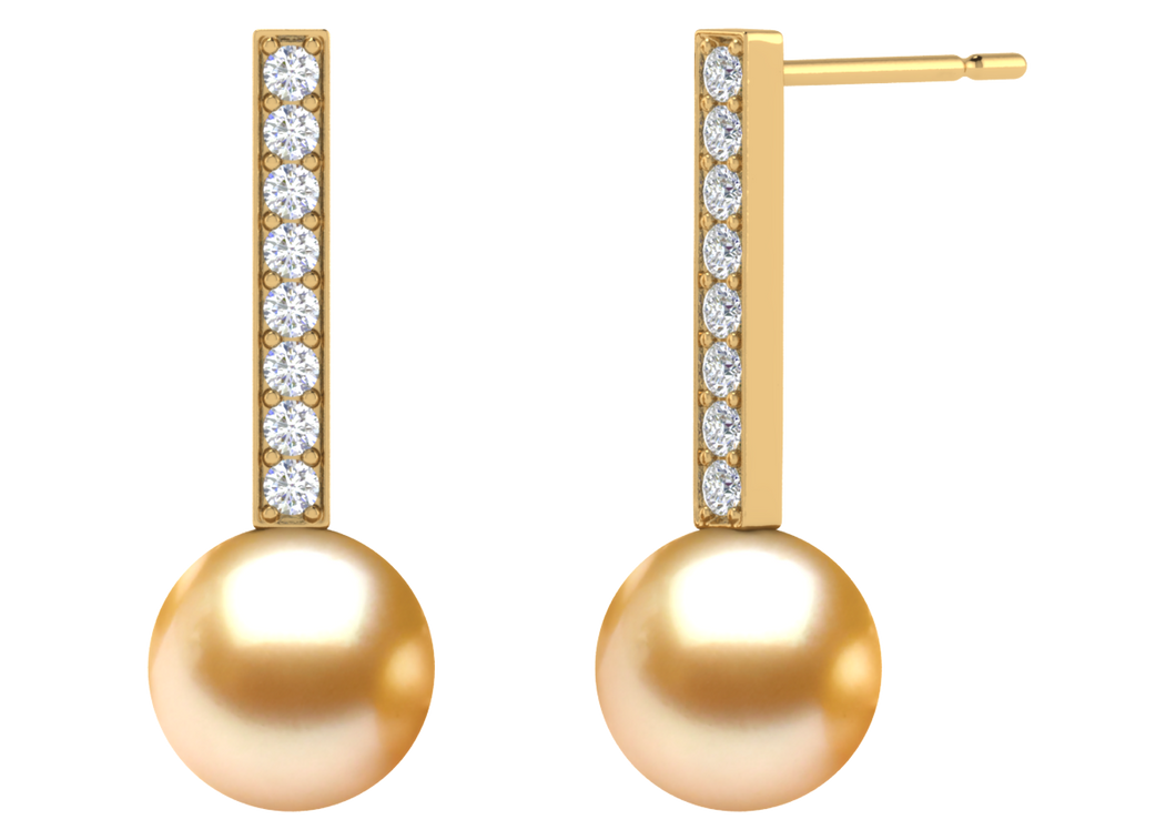 Golden South Sea Pearl Demi Earring