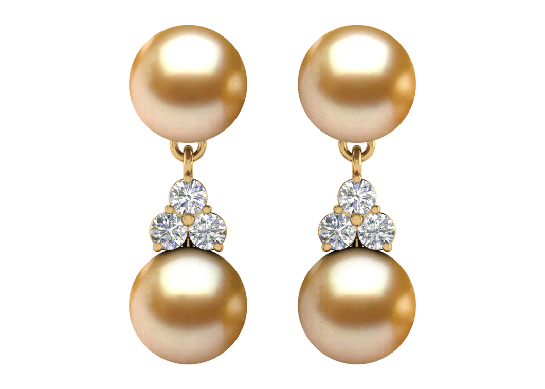 Golden South Sea Pearl Charley Earring