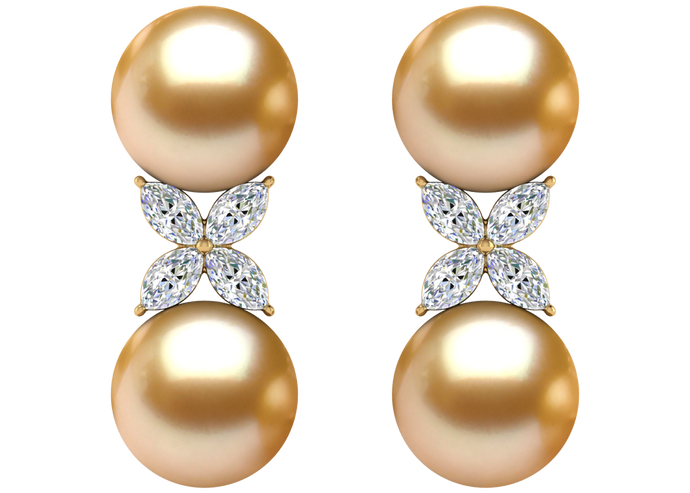 Golden South Sea Pearl Hallie Earring
