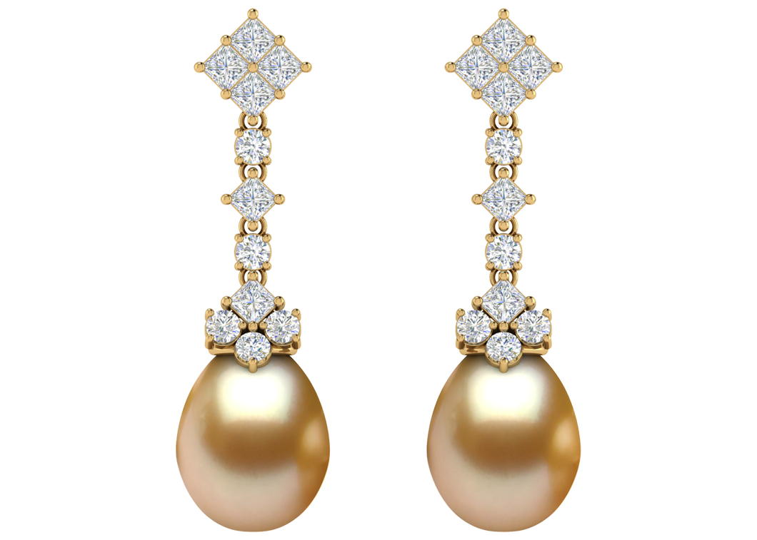 Golden South Sea Pearl Jazmin Earring