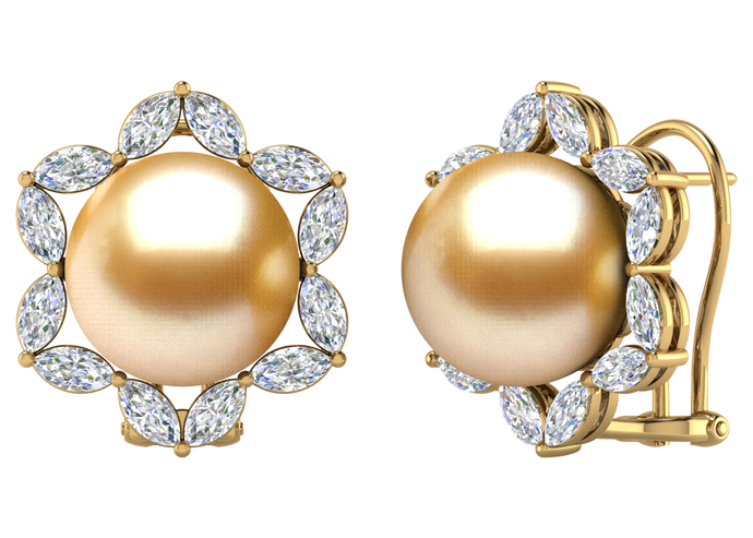 Golden South Sea Pearl Marilyn Earring