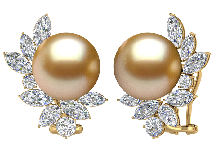 Golden South Sea Pearl Danna Earring
