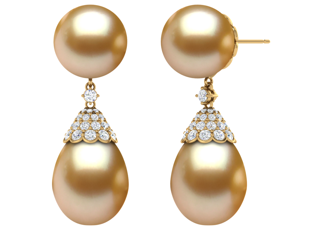 Golden South Sea Pearl Ivanna Earring