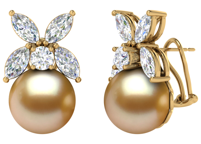 Golden South Sea Pearl Celine Earring