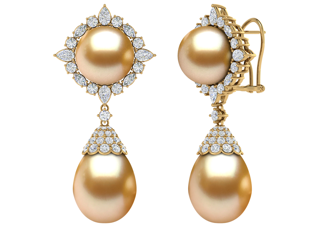 Golden South Sea Pearl Alayah Earring