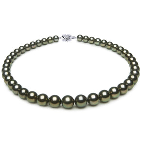 8 x 11mm Round True AAA Quality Peacock Saltwater Tahitian Cultured Pearl Necklace