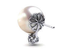 Load image into Gallery viewer, Akoya Pearl and Diamond Solitaire Earring