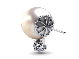 Akoya Pearl and Diamond Solitaire Earring