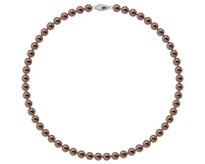 5.5 x 6mm AAA Black Mocha Freshwater Pearl Necklace