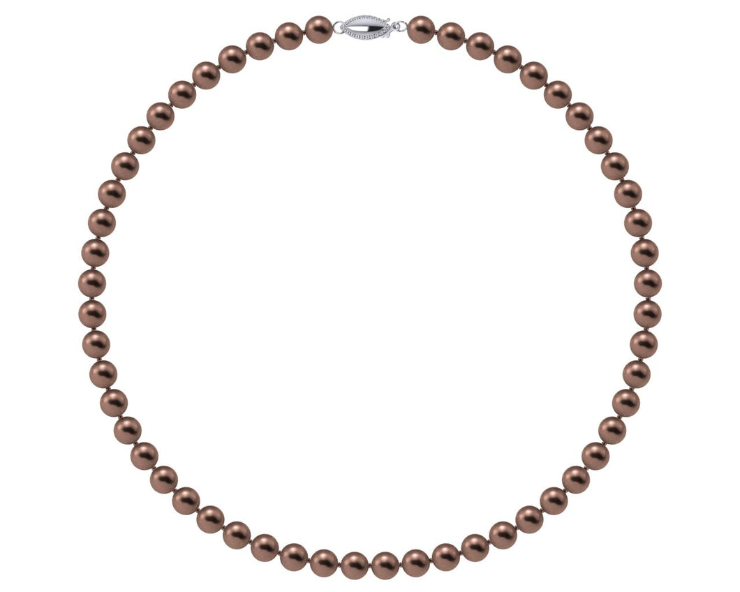 5.5 x 6mm AAA Black Mocha Freshwater Pearl Necklace