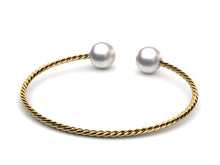 Load image into Gallery viewer, South Sea Pearl Twisted Bangle Bracelet