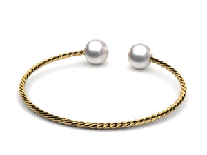South Sea Pearl Twisted Bangle Bracelet