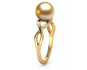 Golden South Sea Pearl Branch Ring
