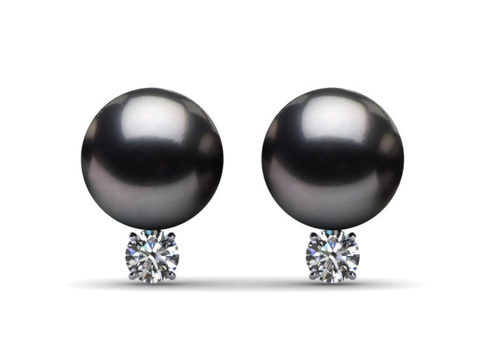 Tahitian Pearl & Diamond Solitaire Earring