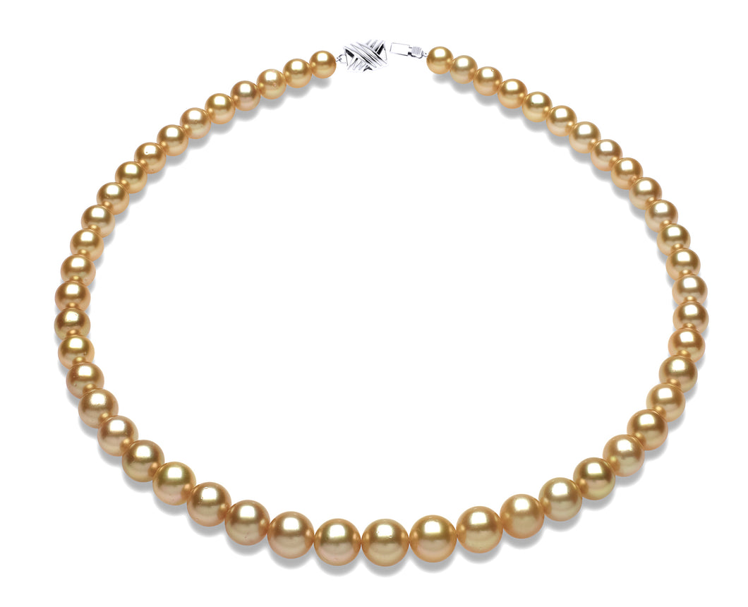 8 x 10mm Golden South Sea pearl Necklace