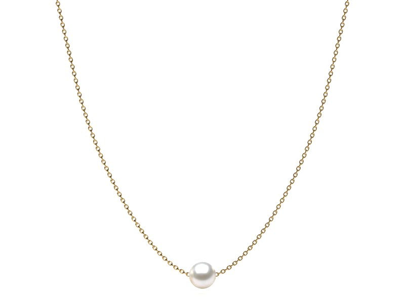 14K Yellow Gold Chain with 8mm Freshwater Cultured Pearl 16