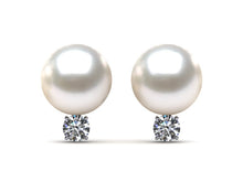 Load image into Gallery viewer, South Sea Pearl &amp; Diamond Solitaire Earring