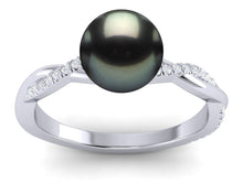Load image into Gallery viewer, Tahitian Pearl Diamond Braid Ring