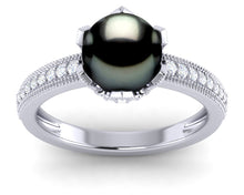Load image into Gallery viewer, Tahitian Pearl Crown Ring