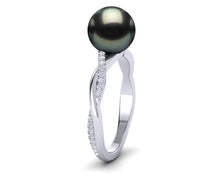 Load image into Gallery viewer, Tahitian Pearl Diamond Braid Ring