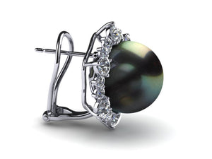 Tahitian Pearl Diamond Surround Earring