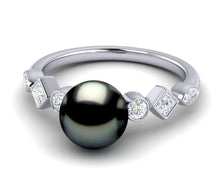 Load image into Gallery viewer, Tahitian Pearl Geometry Ring