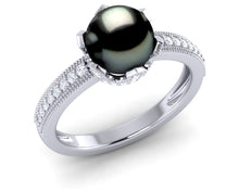 Load image into Gallery viewer, Tahitian Pearl Crown Ring