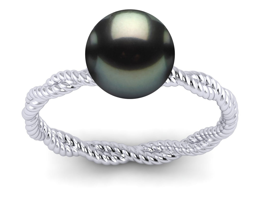 Tahitian Pearl Twisted Rope Ring
