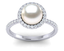 Load image into Gallery viewer, South Sea Pearl Diamond Halo Ring