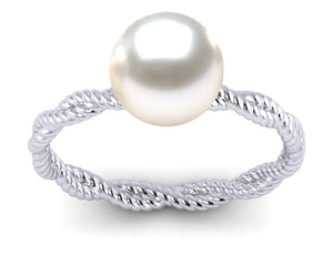 South Sea Pearl Twisted Rope Ring