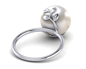 South Sea Pearl Olive Branch Ring