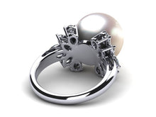 Load image into Gallery viewer, South Sea Pearl Cluster Diamond Ring