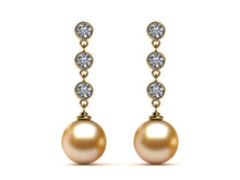 Load image into Gallery viewer, Golden Pearl Diamond Cascade Earring