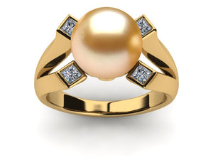Golden Pearl Four Princess Ring