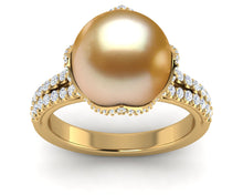 Load image into Gallery viewer, Golden South Sea Pearl Interlace Ring