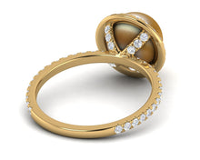 Load image into Gallery viewer, Golden Pearl Diamond Halo Ring