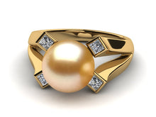 Load image into Gallery viewer, Golden Pearl Four Princess Ring