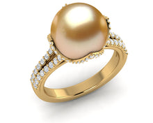 Load image into Gallery viewer, Golden South Sea Pearl Interlace Ring