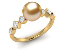 Load image into Gallery viewer, Golden Pearl Geometry Ring