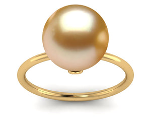 Golden Pearl Petal Ring
