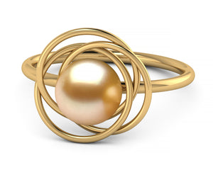 Golden South Sea Pearl Electron Ring