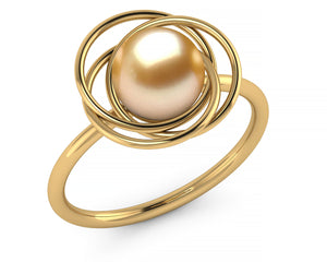Golden South Sea Pearl Electron Ring