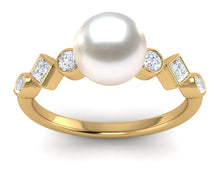 Load image into Gallery viewer, Akoya Pearl Geometry Ring
