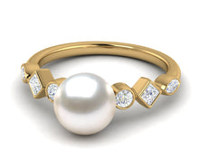 Load image into Gallery viewer, Akoya Pearl Geometry Ring