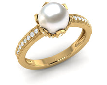 Load image into Gallery viewer, Akoya Pearl Crown Ring