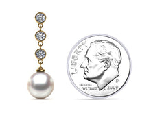Load image into Gallery viewer, Akoya Pearl Diamond Cascade Earring