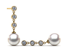 Load image into Gallery viewer, Akoya Pearl Diamond Cascade Earring